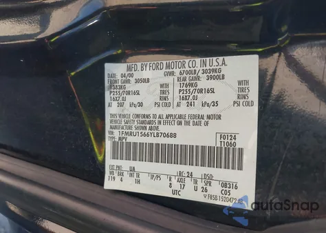 2000 Ford Expedition Xlt из США, поврежденный, VIN 1FMRU1566YLB70688